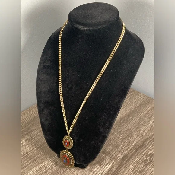 OLD VIENNA Sarah Cov Coventry Set Necklace & Detachable Brooch Ring Vintage - Picture 2 of 12